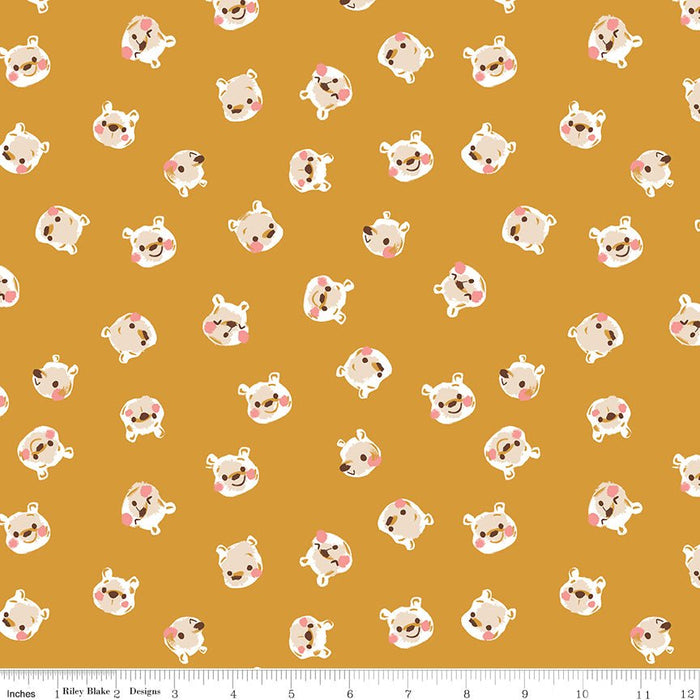 100 Aker Woods by Jill Howarth for Riley Blake Designs - Pooh Brain C15174 - GOLD - Half Yard September 2024 - Modern Fabric Shoppe