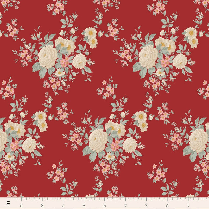 PRE-ORDER Tilda- Merry Little Christmas- Carol Burgundy TIL100622- Half Yard- July 2027
