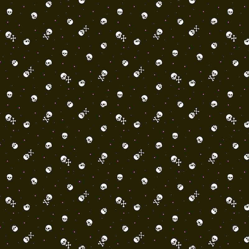PRE-Order Enchanter by Libs Elliott- Skulls A-10781-K Raven- Half Yard- April 2027