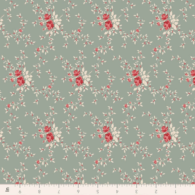 PRE-ORDER Tilda- Merry Little Christmas Blender- Noel Duck Egg TIL110141- Half Yard- July 2027