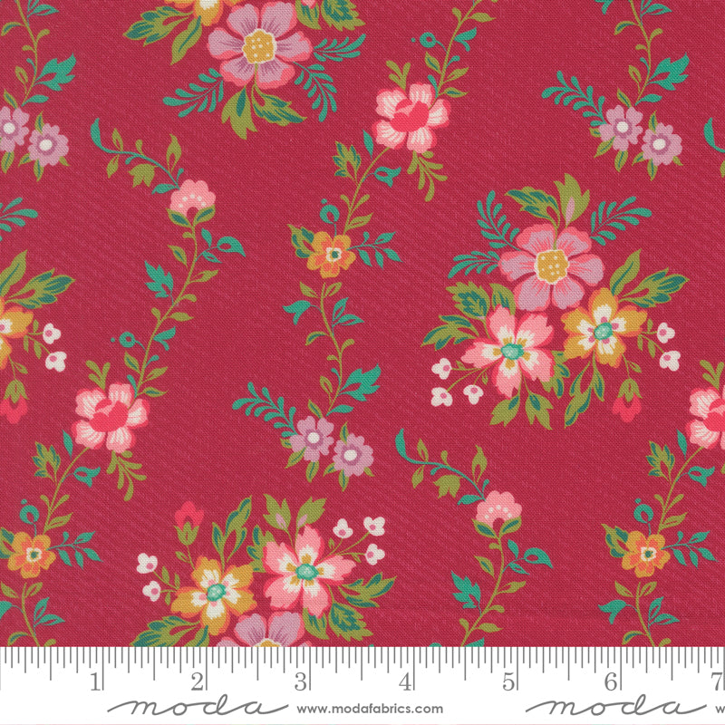 PRE-Order Tilbury Garden by Crystal Manning-  Pomegranate 11991 16- Half Yard- March 2027
