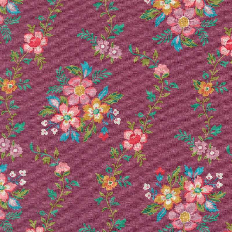 PRE-Order Tilbury Garden by Crystal Manning-   Cyclamen 11991 12- Half Yard- March 2027
