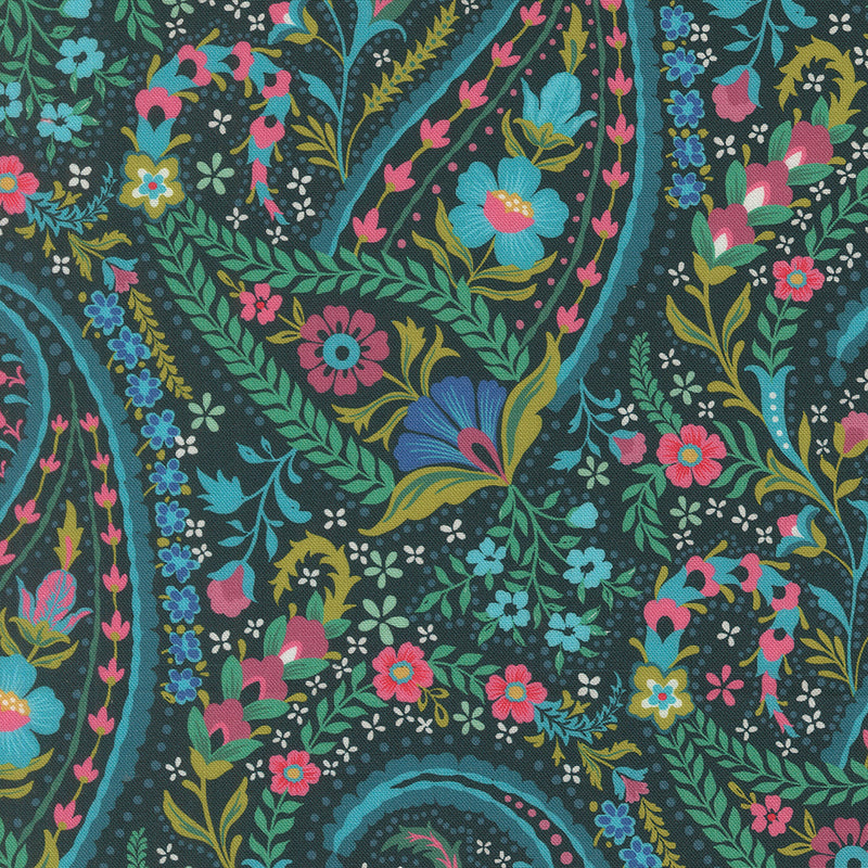 PRE-Order Tilbury Garden by Crystal Manning- Prussian Blue 11992 19- Half Yard- March 2027