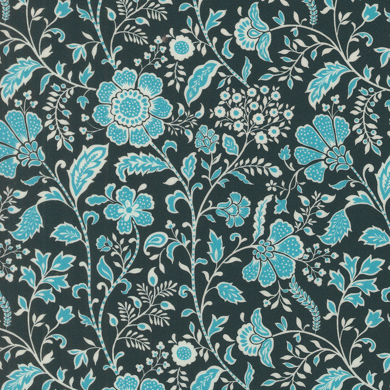 PRE-Order Tilbury Garden by Crystal Manning- Prussian Blue 11993 19- Half Yard- March 2027
