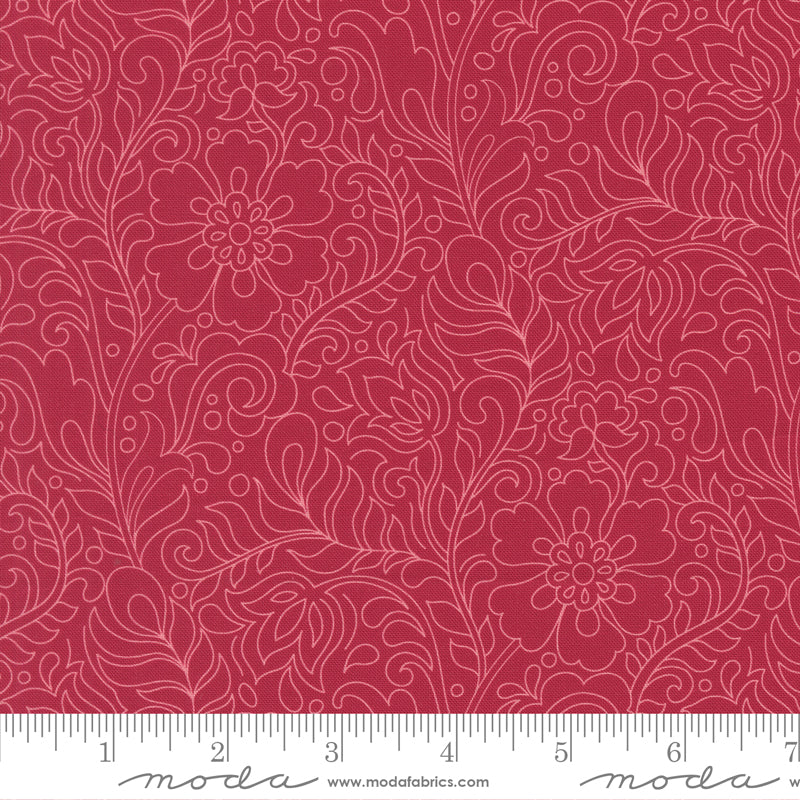 PRE-Order Tilbury Garden by Crystal Manning- Pomegranate 11997 16- Half Yard- March 2027