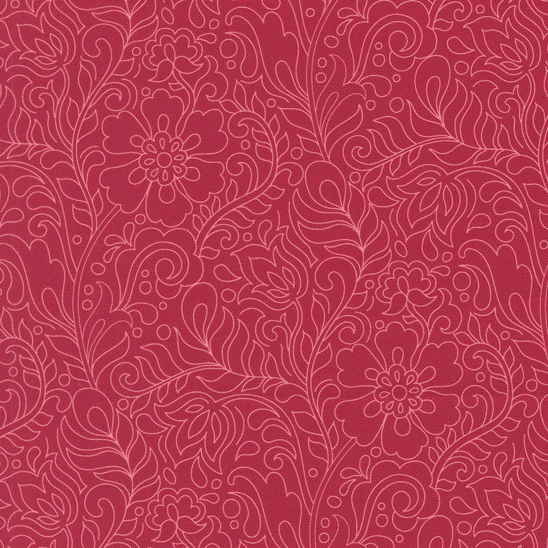 PRE-Order Tilbury Garden by Crystal Manning- Pomegranate 11997 16- Half Yard- March 2027