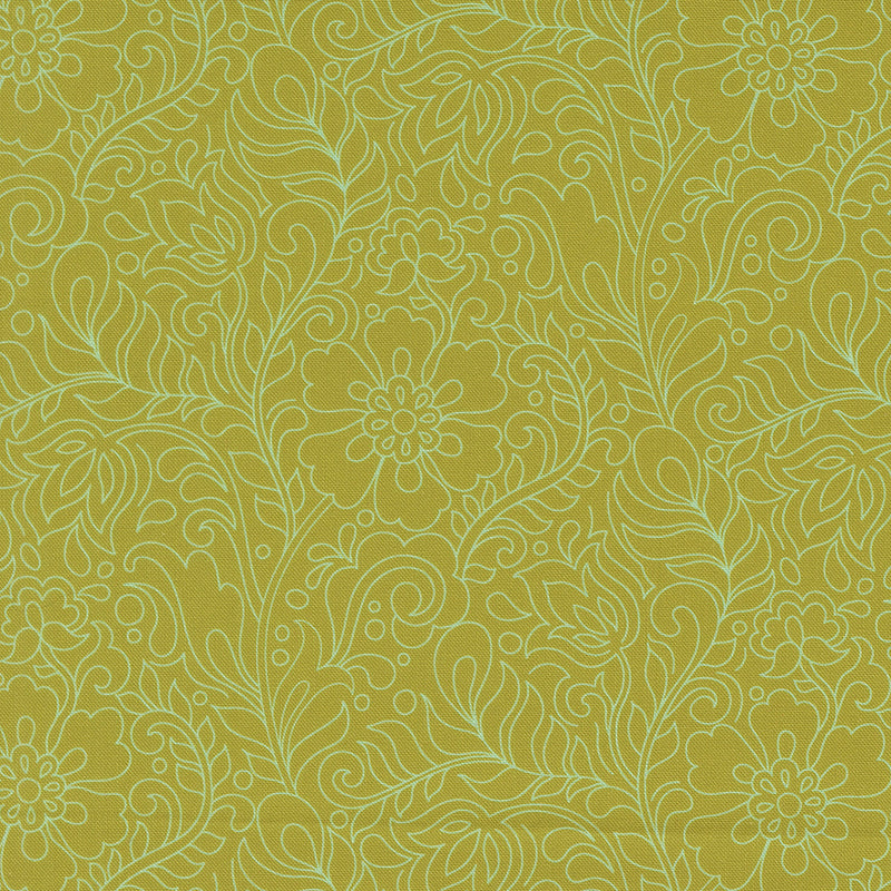PRE-Order Tilbury Garden by Crystal Manning- Pesto 11997 27- Half Yard- March 2027