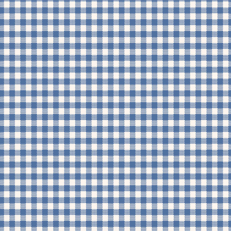 Tilda Woven Widebacks 108" Width- Gingham TIL150016-V15-Blue- Half Yard- October 2026