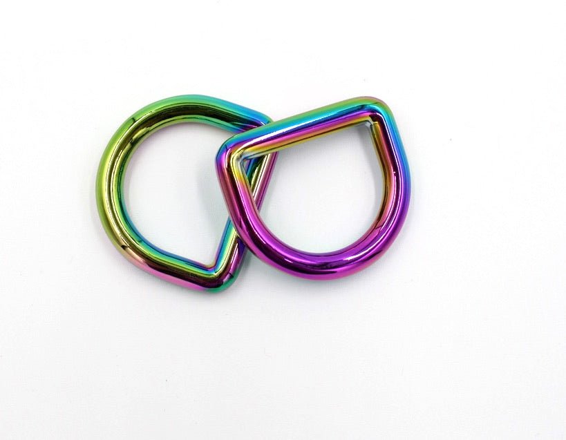 Rainbow 1 inch (25mm)  D-Ring Hardware- Set of 2