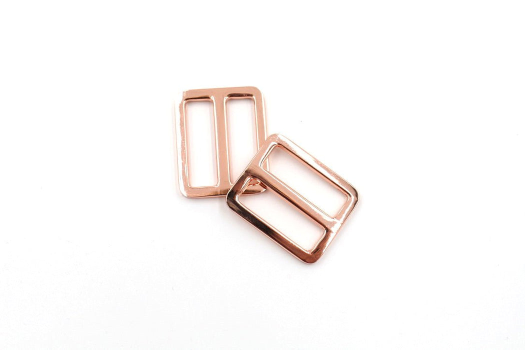 Rose Gold 1 inch (25mm) Flat Slider- Set of 2