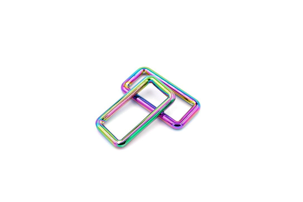 Rainbow 1 1/2 inch (38mm) Rectangle Ring- Set of 2