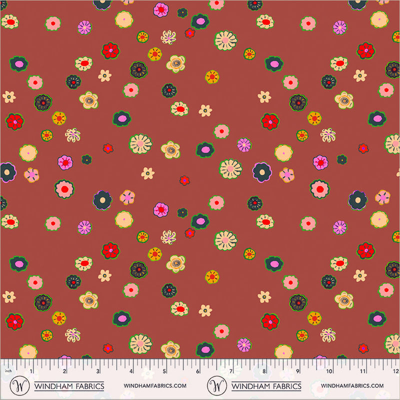 PRE-Order Heather Ross- Boat Race- Beads 55603D-6 Brown- Half Yard- May 2027