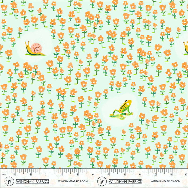 PRE-Order Heather Ross- Boat Race- Critters 55605D-10 Aqua- Half Yard- May 2027