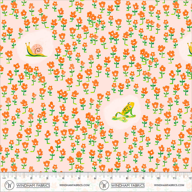 PRE-Order Heather Ross- Boat Race- Critters 55605D-11 Pink- Half Yard- May 2027