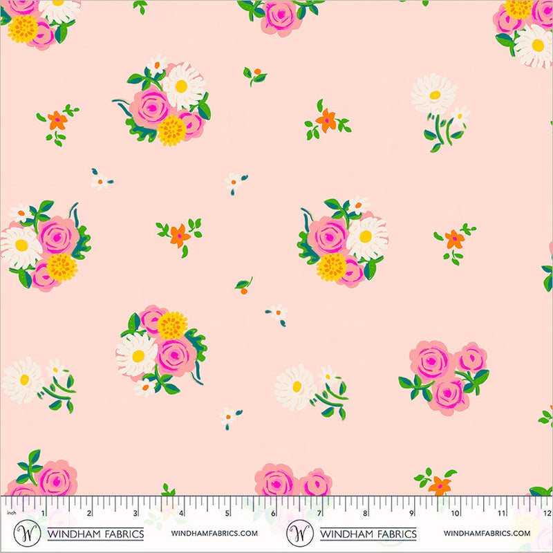 PRE-Order Heather Ross- Boat Race- Denyse Floral 55606D-13 Blush- Half Yard- May 2027