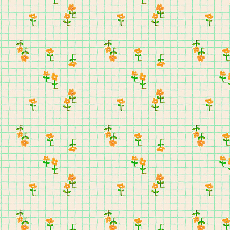 PRE-Order Heather Ross- Boat Race- Trellis 55609D-10 Aqua- Half Yard- May 2027
