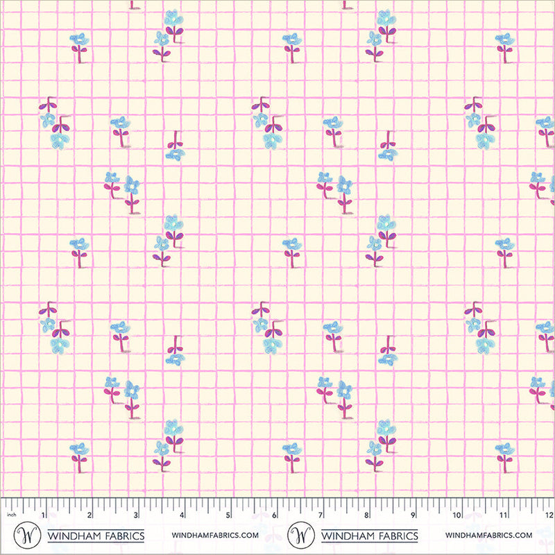 PRE-Order Heather Ross- Boat Race- Trellis 55609D-20 Hot Pink- Half Yard- May 2027