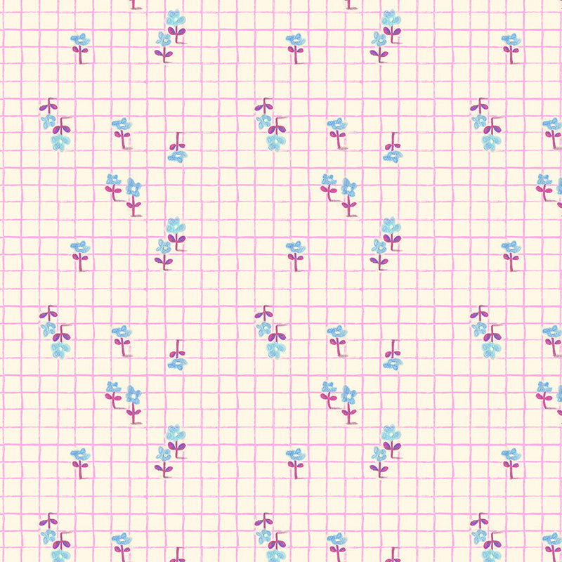PRE-Order Heather Ross- Boat Race- Trellis 55609D-20 Hot Pink- Half Yard- May 2027