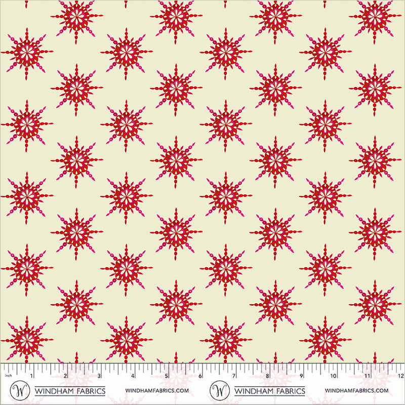 PRE-Order Sally Kelly- Celestial Skies- Starburst 55846D-10-Cream/Red-  Half Yard- May 2027