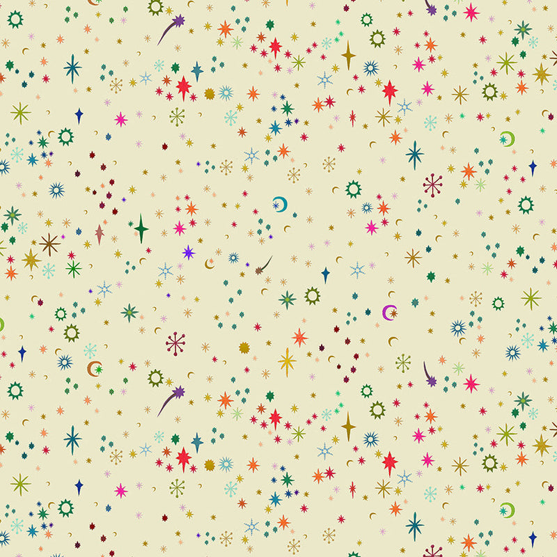 PRE-Order Sally Kelly- Celestial Skies- Stella Sky 55847D-2-Cream-Multi-  Half Yard- May 2027
