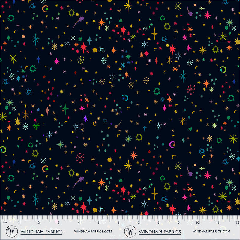 PRE-Order Sally Kelly- Celestial Skies- Stella Sky 55847D-3-Night-Multi-  Half Yard- May 2027