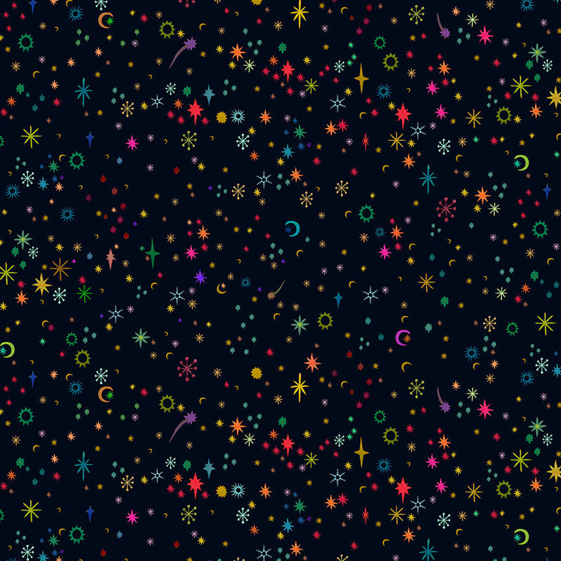 PRE-Order Sally Kelly- Celestial Skies- Stella Sky 55847D-3-Night-Multi-  Half Yard- May 2027