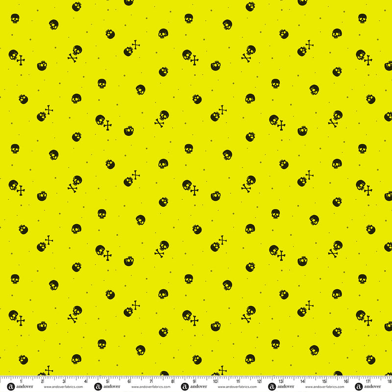 PRE-Order Enchanter by Libs Elliott- Skulls A-10781-V Acid- Half Yard- April 2027