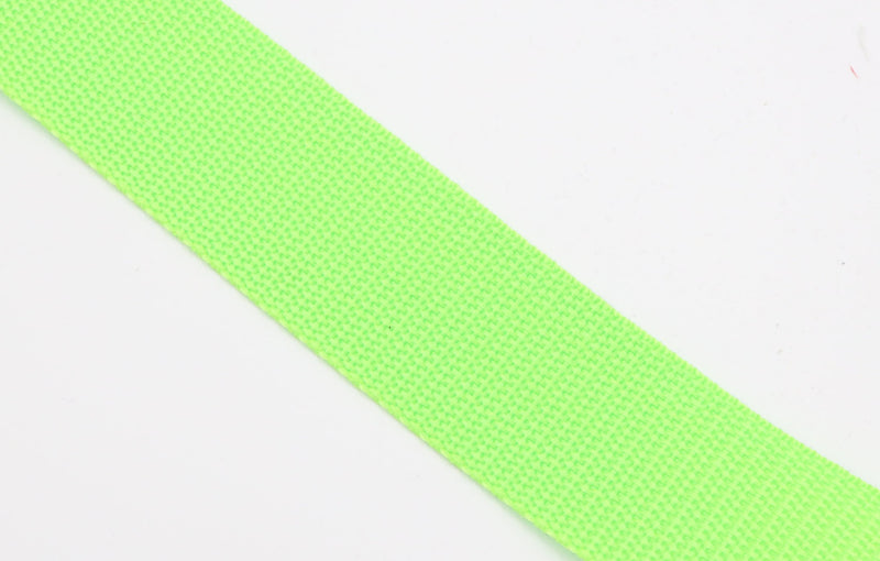 Neon Lime Green Polypropylene 1.5 inch (38mm) width Webbing- by the yard