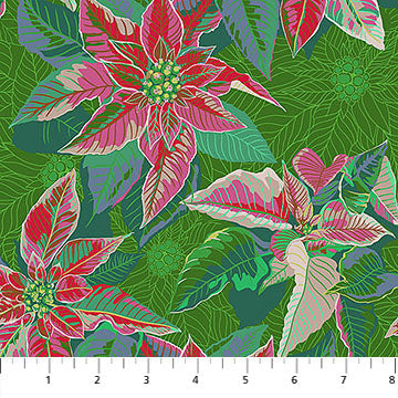 Anna Maria Textiles- Cozy Christmas- Poinsettia AMT166-74L Flourish - Half Yard- April 2026