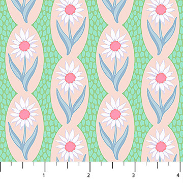 PRE-Order Anna Maria Textiles- Sugar Coated- Daisy Chain AMT201-23V Peach- Half Yard- May 2027