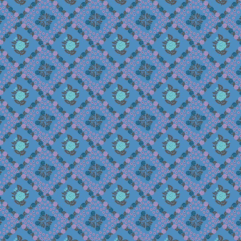 PRE-Order Anna Maria Textiles- Sugar Coated- Rose Paper AMT202-47L Denim- Half Yard- May 2027