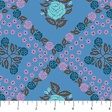 PRE-Order Anna Maria Textiles- Sugar Coated- Rose Paper AMT202-47L Denim- Half Yard- May 2027