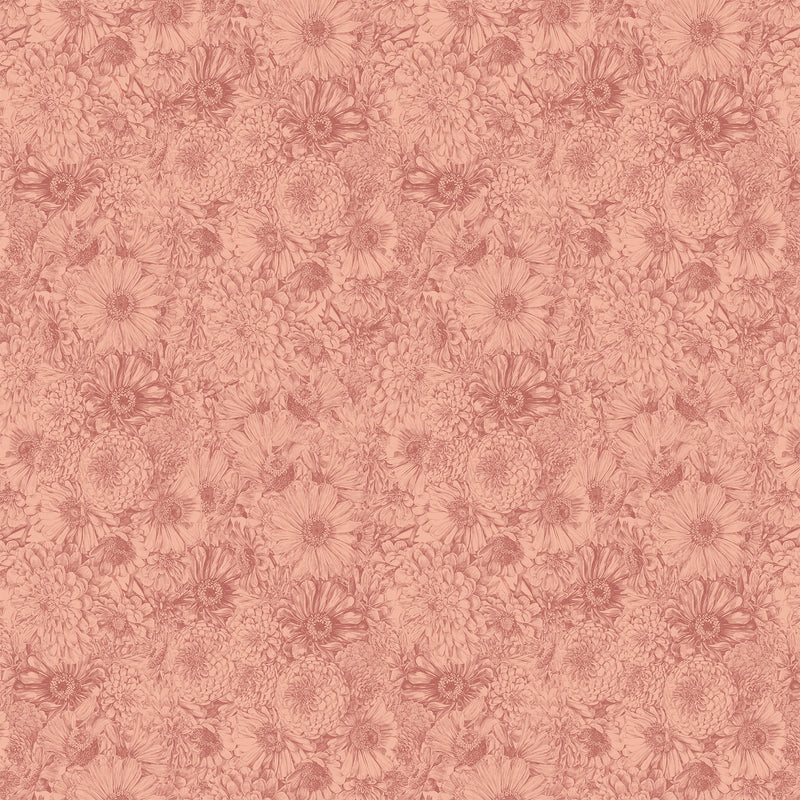 PRE-Order Anna Maria Textiles- Gentle Rendering- Bounty AMT206-23V Peach- Half Yard- April 2027