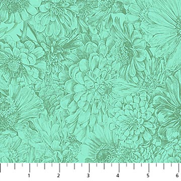 PRE-Order Anna Maria Textiles- Gentle Rendering- Bounty AMT206-75C Aqua- Half Yard- April 2027