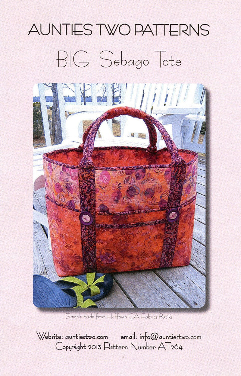 Aunties Two- Big Sebago Tote Pattern