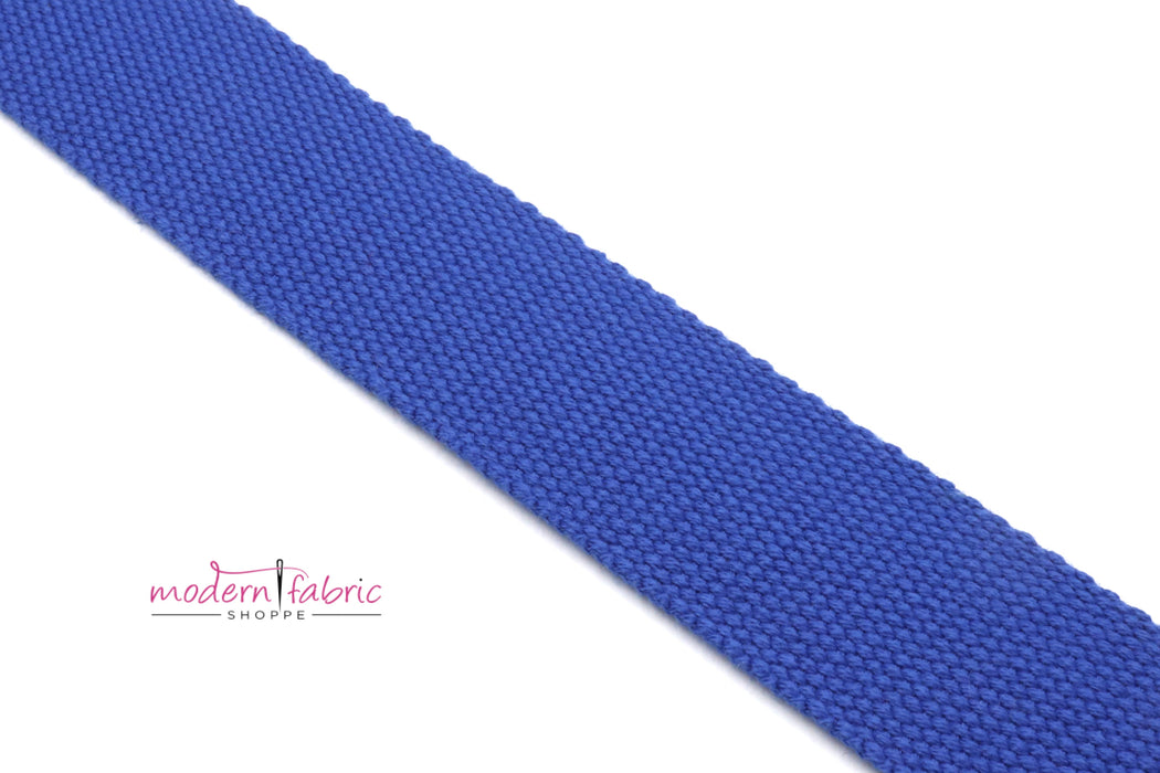 Blue Cotton 1 1/2 inch (38mm) width Webbing- by the yard