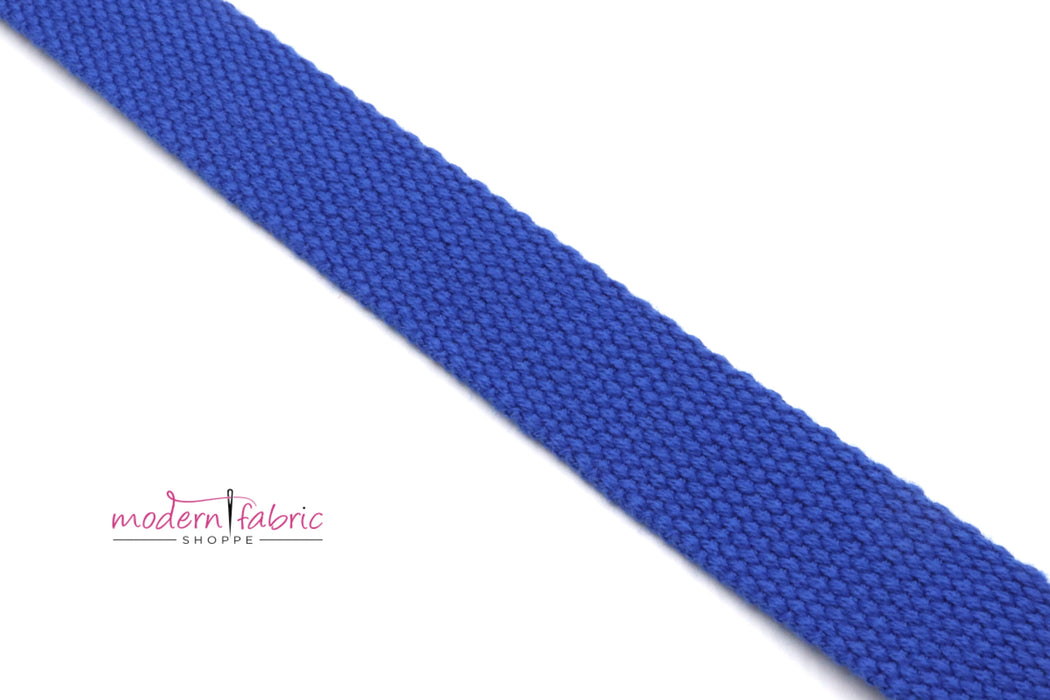 Blue Cotton 1 inch (25mm) width Webbing- by the yard