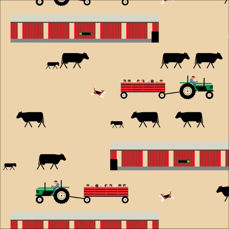 Long Branch by Charley Harper- The Farm CH-467 Cream- Half Yard- October 2026