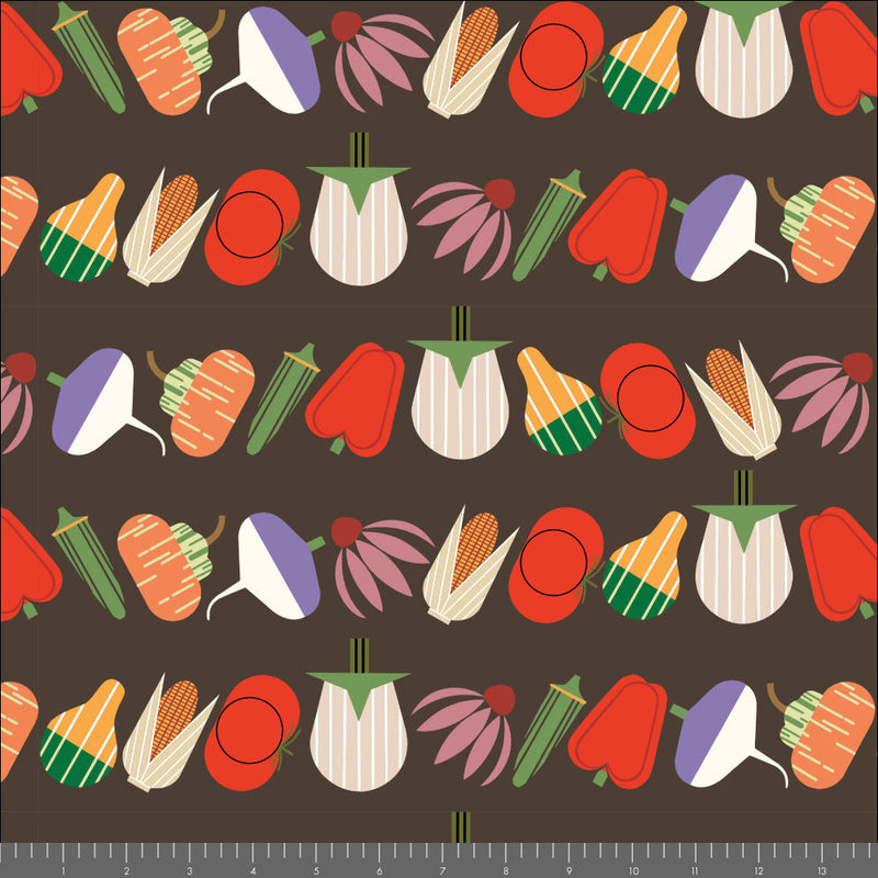 Long Branch by Charley Harper- Long Branch Veggies CH-471- Half Yard- October 2026
