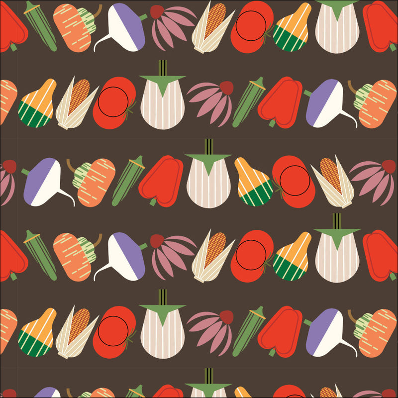 Long Branch by Charley Harper- Long Branch Veggies CH-471- Half Yard- October 2026
