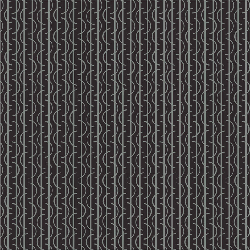 Long Branch by Charley Harper- Long Branch Wool CH-475 Black- Half Yard- October 2026