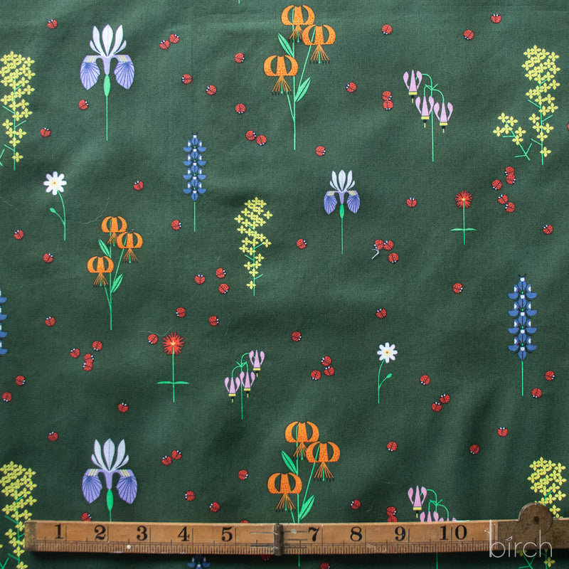 Sierra Range by Charley Harper- Sierra in Bloom Deep Forest CH-162  Half Yard- August 2026