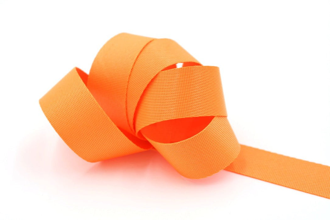 Orange 1 inch (25mm) width Nylon Webbing- by the yard