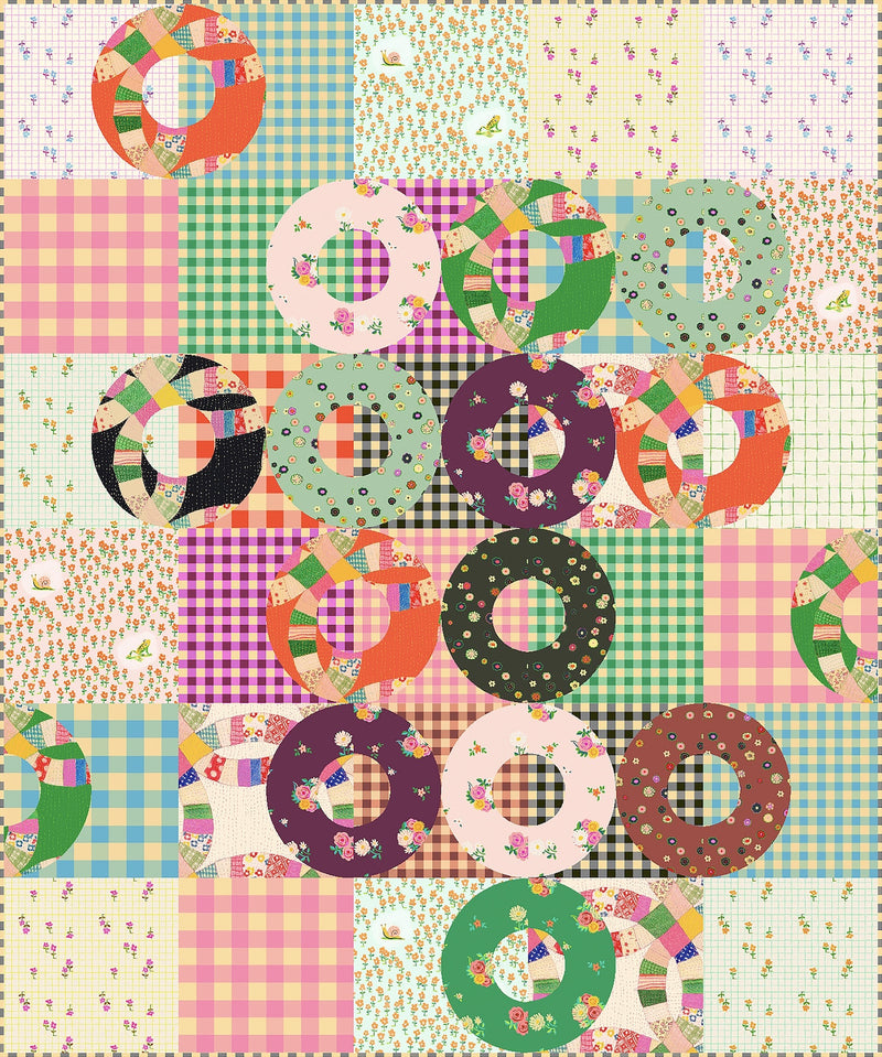 PRE-Order Heather Ross- Dancing Donuts Quilt Kit featuring Heather Ross Boat Race- March 2027