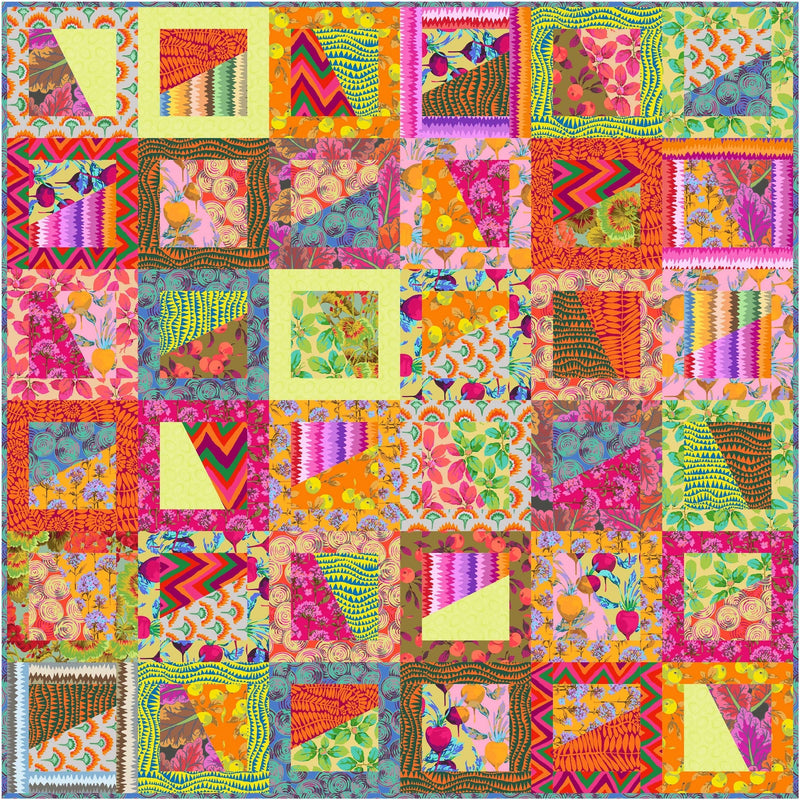PRE-ORDER Kaffe Fassett- Flip Flop Quilt Kit- Warm- February 2027