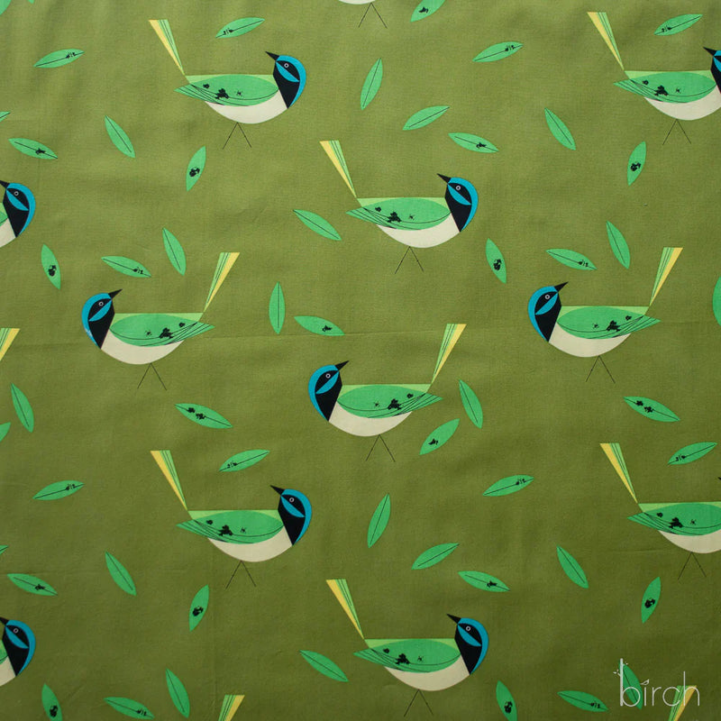 Iconic Vol. 2 by Charley Harper- Jay Poplin Green CH-49  Half Yard- 2026