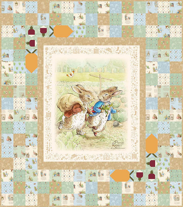PRE-Order Peter's Garden Adventure Boxed Quilt Kit featuring Peter Rabbit & Benjamin Bunny from Riley Blake- February 2026