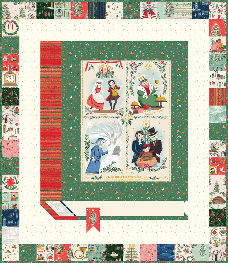 PRE-ORDER Jill Howarth- A Dickens' Christmas Panel Boxed Quilt Kit featuring Carol- June 2027