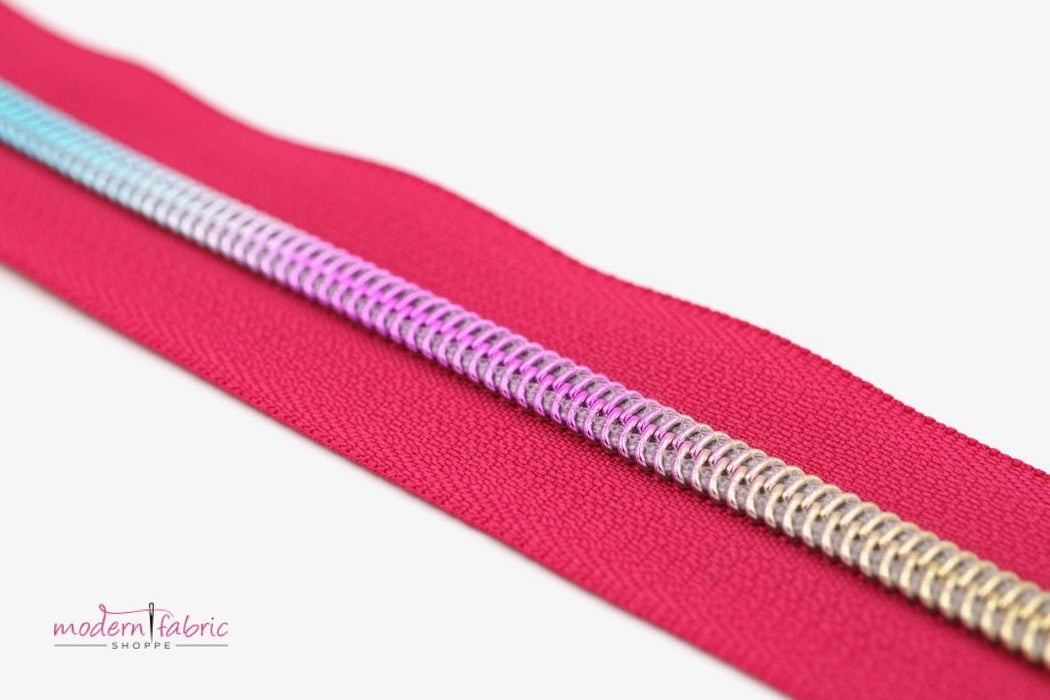 Magenta- #5 Rainbow Nylon Coil Zipper Tape