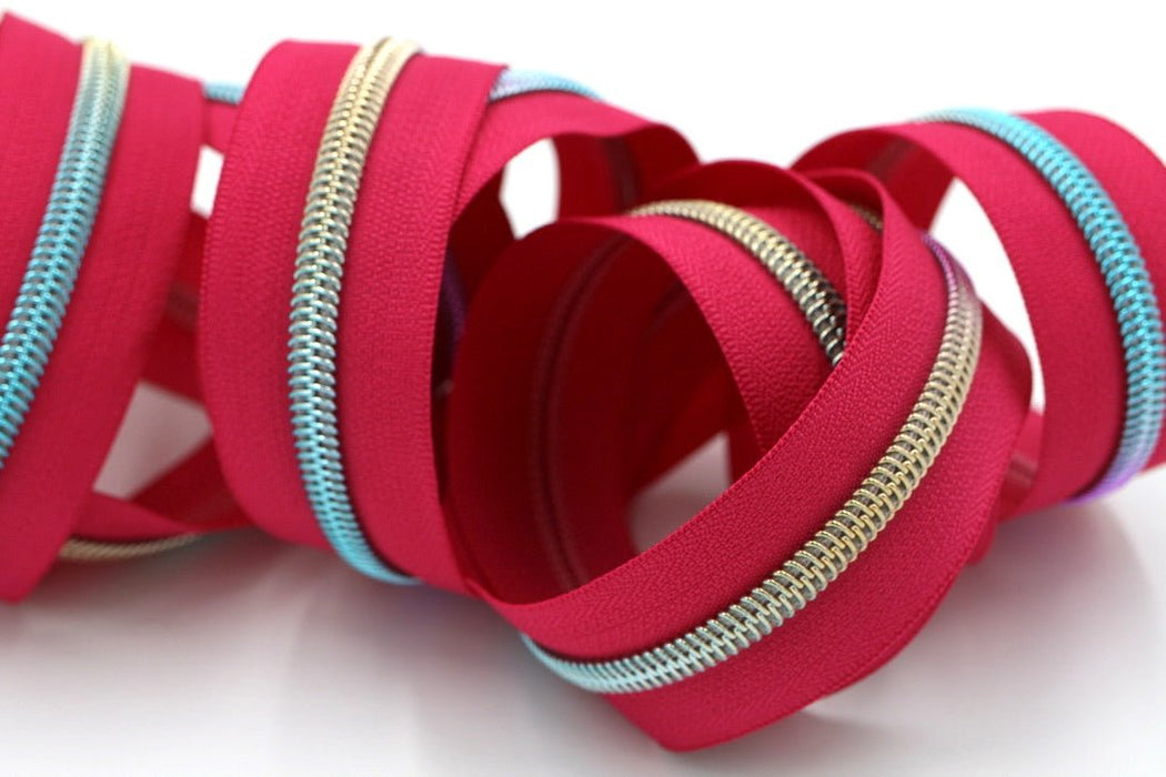 Magenta- #5 Rainbow Nylon Coil Zipper Tape